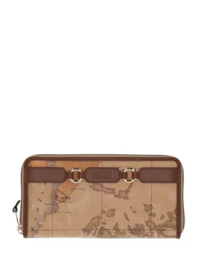 Alviero Martini 1° Classe Geo Classic Map-print Wallet In Brown