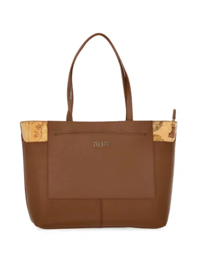 Alviero Martini 1° Classe Geo Classic Panelled Tote Bag In Brown