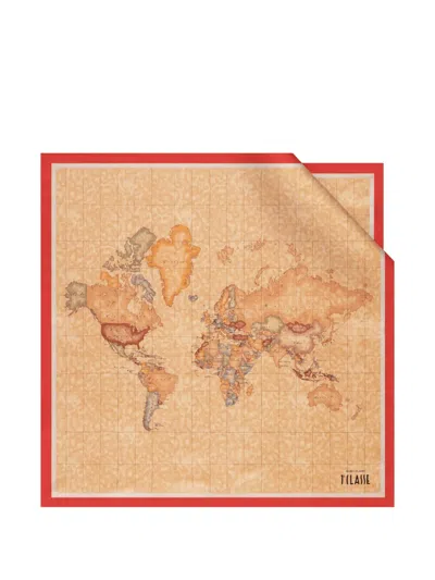 Alviero Martini 1° Classe Geo Classic Square Scarf In Brown