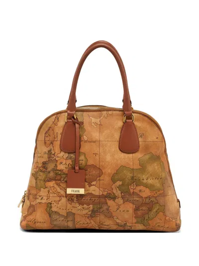 Pre-owned Alviero Martini 1° Classe Geo Classic Top-handles Tote Bag In Brown