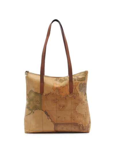 Pre-owned Alviero Martini 1° Classe Geo Classic Zip-fastening Tote Bag In Neutral