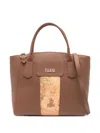 Alviero Martini 1° Classe Geo Leather Tote Bag In Brown