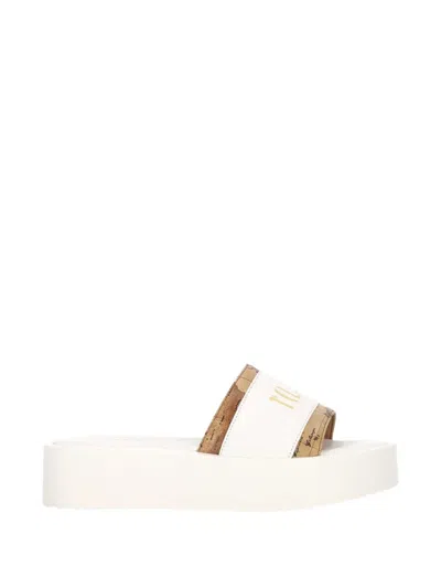 Alviero Martini 1° Classe Geo Map Logo-print Sandals In White