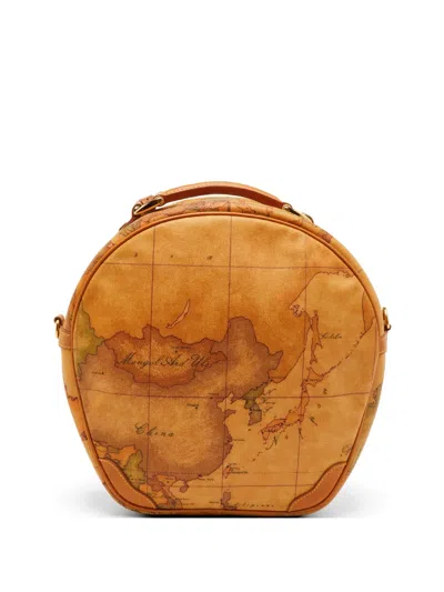 Pre-owned Alviero Martini 1° Classe Geo Map Print Crossbody Bag In Neutral