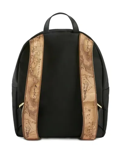 Alviero Martini 1° Classe Geo Map-print Strap Backpack In Black