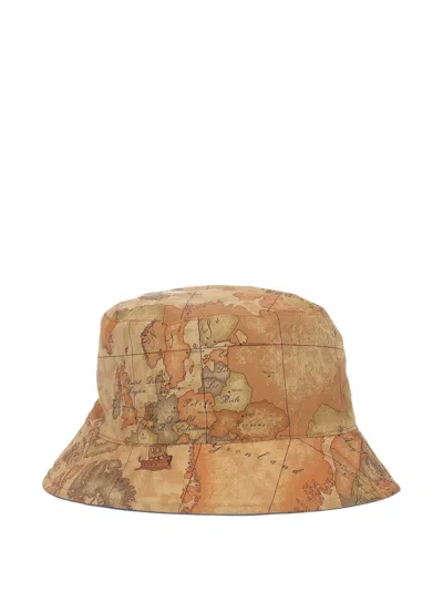 Alviero Martini 1° Classe Geo Map Reversible Bucket Hat In Brown