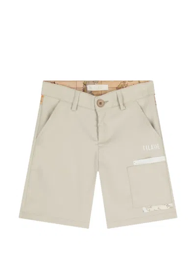 Alviero Martini Kids' 1ᴬ Classe Geo Map Shorts In Neutral