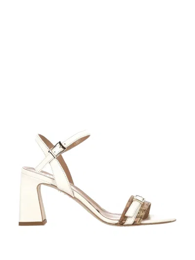 Alviero Martini 1° Classe Geo Map-print Buckle-detail Sandals In White