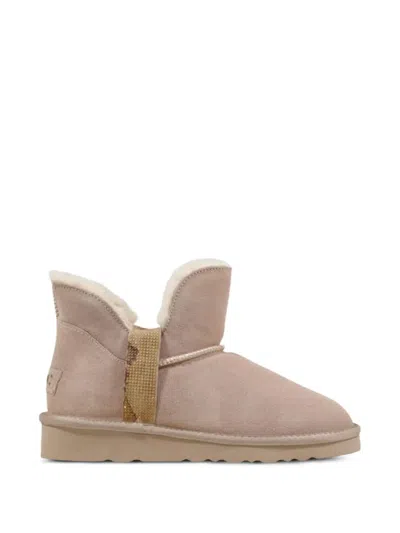 Alviero Martini 1° Classe Geo Map-print Suede Ankle Boots In Neutral