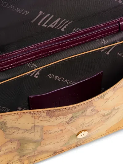 Alviero Martini 1° Classe Geo Saloon Zip-around Mini Wallet In Brown
