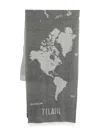 Alviero Martini 1° Classe Geo World-map Scarf In Gray