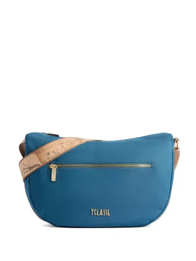 Alviero Martini 1° Classe Geo-map Strap Shoulder Bag In Blue