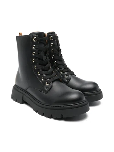 Alviero Martini 1° Classe Kids' Lace Up-detailed Boots In Black