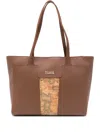 Alviero Martini 1° Classe Large Map-detail Tote Bag In Brown