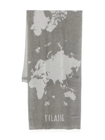 Alviero Martini 1° Classe Logo-print Scarf In Gray