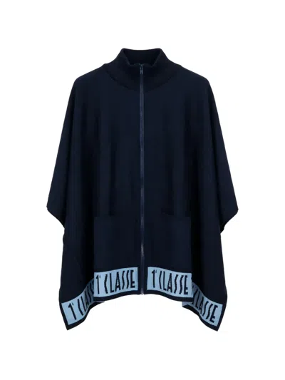 Alviero Martini 1° Classe Logo-trim Zip-up Cape In Blue