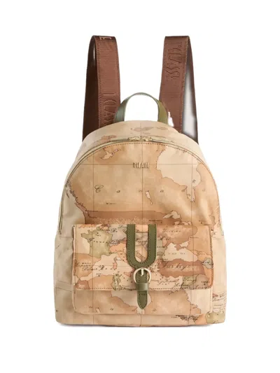 Alviero Martini 1° Classe Map-print Buckle Backpack In Neutral