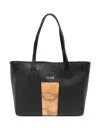 Alviero Martini 1° Classe Map-print Leather Tote Bag In Black