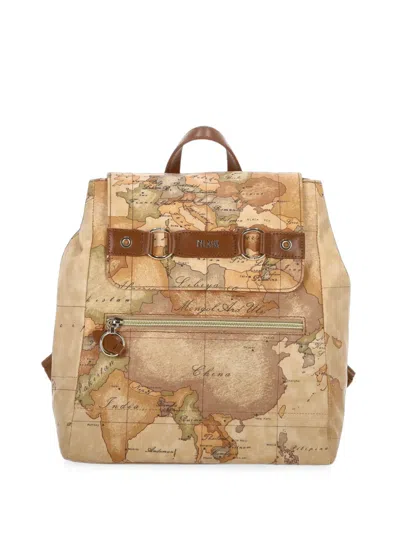 Alviero Martini 1° Classe Map-print Backpack In Neutral