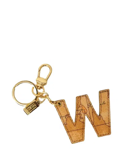 Alviero Martini 1° Classe Map-print Letter Keychain In Orange
