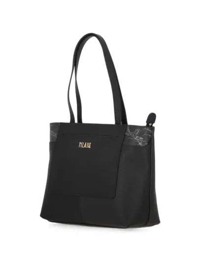 Alviero Martini 1° Classe Map-print Panelled Tote Bag In Black