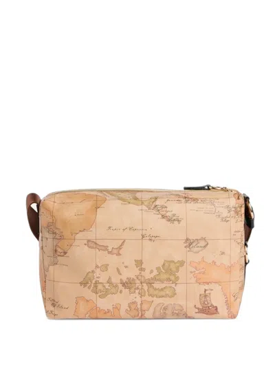 Alviero Martini 1° Classe Small Geo Map-print Shoulder Bag In Neutral