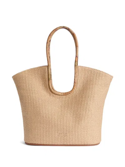Alviero Martini 1° Classe Sunny Woven Beach Bag In Neutral