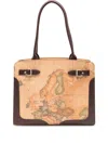 Alviero Martini 1° Classe Valley Geo Map-print Tote Bag In Brown