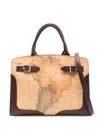 Alviero Martini 1° Classe Valley Geo Map-print Tote Bag In Brown
