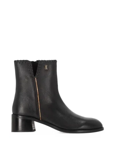 Alviero Martini 1° Classe Whipstitch-trim Ankle Boots In Black