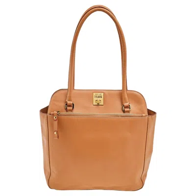 Alviero Martini 1a Classe Beige Leather Totes Bag In Sand