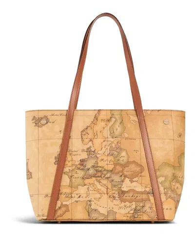 Alviero Martini 1a Classe Geo Classic Medium Tote Bag In Brown