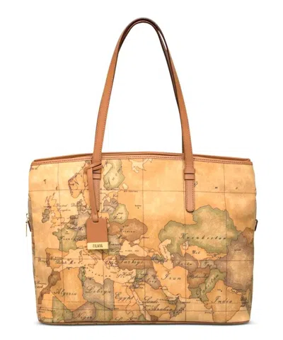 Alviero Martini 1a Classe Geo Classic Tote Bag In Brown