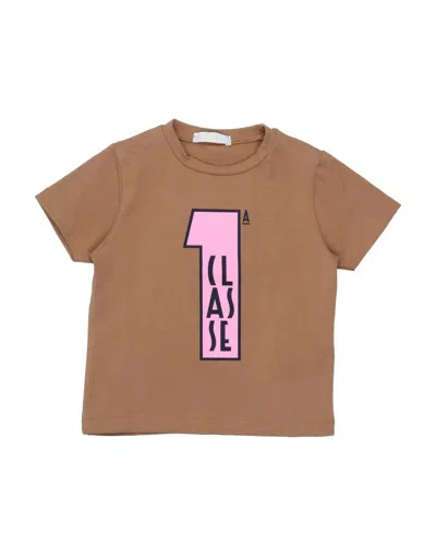 Alviero Martini 1a Classe Babies'  Toddler Boy T-shirt Camel Size 6 Cotton, Elastane In Beige