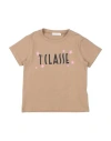 Alviero Martini 1a Classe Babies'  Toddler Girl T-shirt Sand Size 6 Cotton, Elastane In Brown