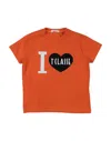 Alviero Martini 1a Classe Babies'  Toddler T-shirt Orange Size 6 Cotton, Elastane