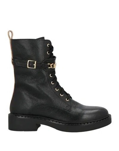 Alviero Martini 1a Classe Woman Ankle Boots Black Size 5 Leather, Polyurethane