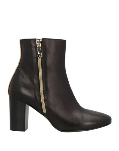 Alviero Martini 1a Classe Woman Ankle Boots Black Size 8 Leather, Polyurethane