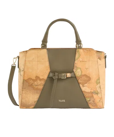 Alviero Martini Color-blocked Shoulder Bag In Orange