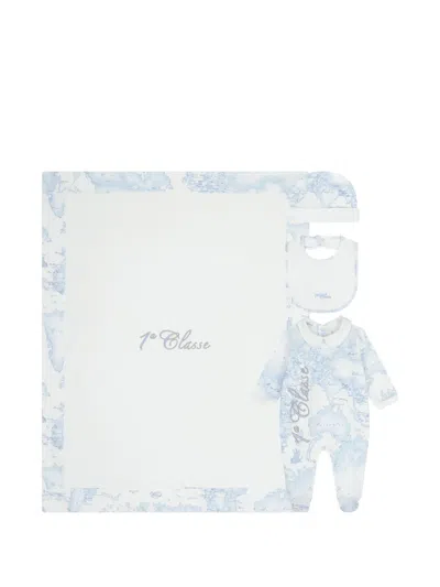 Alviero Martini Geo Map Babygrow (set Of Three) In White