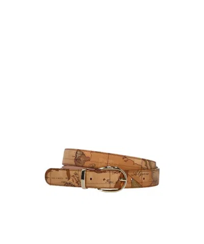 Alviero Martini Geo Map Belt In Brown