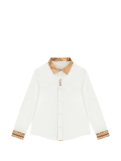 Alviero Martini Kids' Geo Map Shirt In White