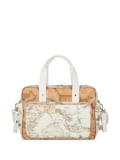 Alviero Martini Geo-print Changing Bag In Brown