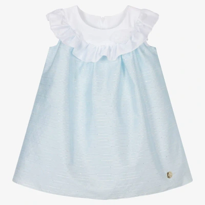 Alviero Martini Babies' Girls Blue Silver Striped Dress