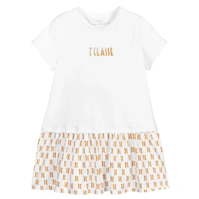 Alviero Martini Babies' Girls Monogram 1a Classe Logo Dress In White