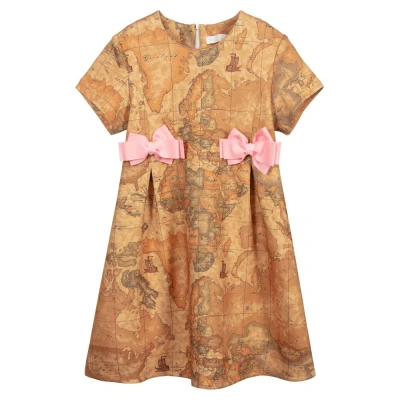 Alviero Martini Girls Teen Dark Beige Geo Map Dress