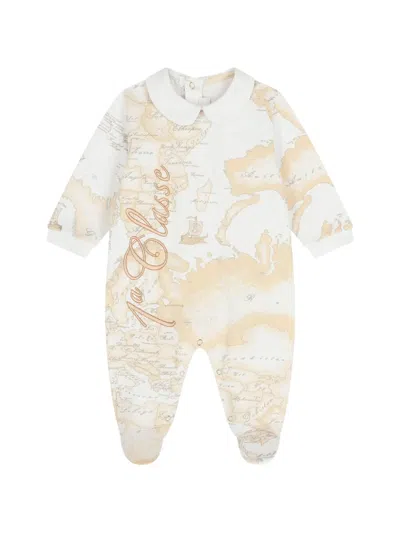 Alviero Martini Map-print Babygrow Set In White