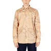 Shop Alviero Martini Prima Classe Beige Polyester Men's Shirt