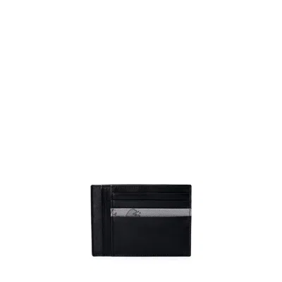 Alviero Martini Prima Classe Gray Leather Cardholder In Black