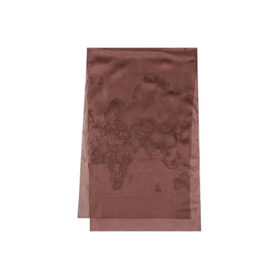 Alviero Martini Prima Classe Gray Polyester Scarf In Brown